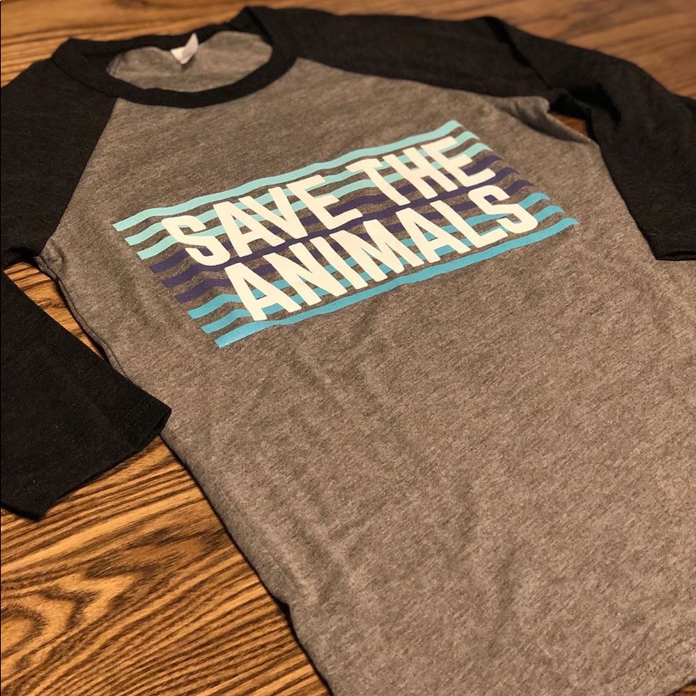 NEW Save the Animals Baseball Tee